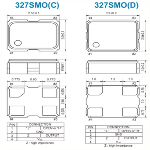 SMI晶振,有源晶振,327SMO(C)晶振,2520晶振