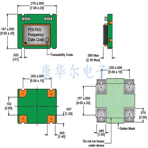 国际品牌Wi2Wi晶振,TV07系列7050mm振荡器,TV0725000XCND3RX医疗设备晶振