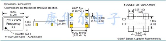 C25xx 7050 XO OSC LVCMOS 2.5V