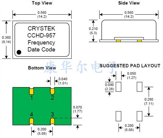 CCHD-957 14_9mm OSC HCMOS 3.3V