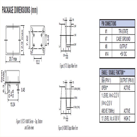 ECS伊西斯晶振,ECS-100A-440,OSC晶振,6G发射器晶振