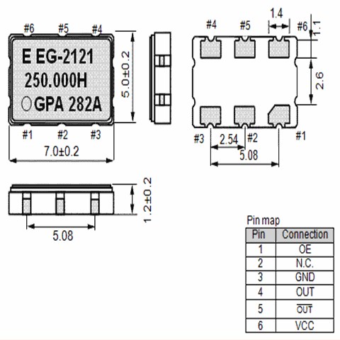 X1M000091000800低抖动振荡器,EG-2102CA 156.250000MHz HCSL