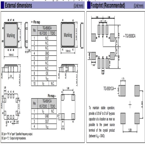 X1G0039010093,TG-5501CA微波基站晶振,爱普生有源TCXO晶振