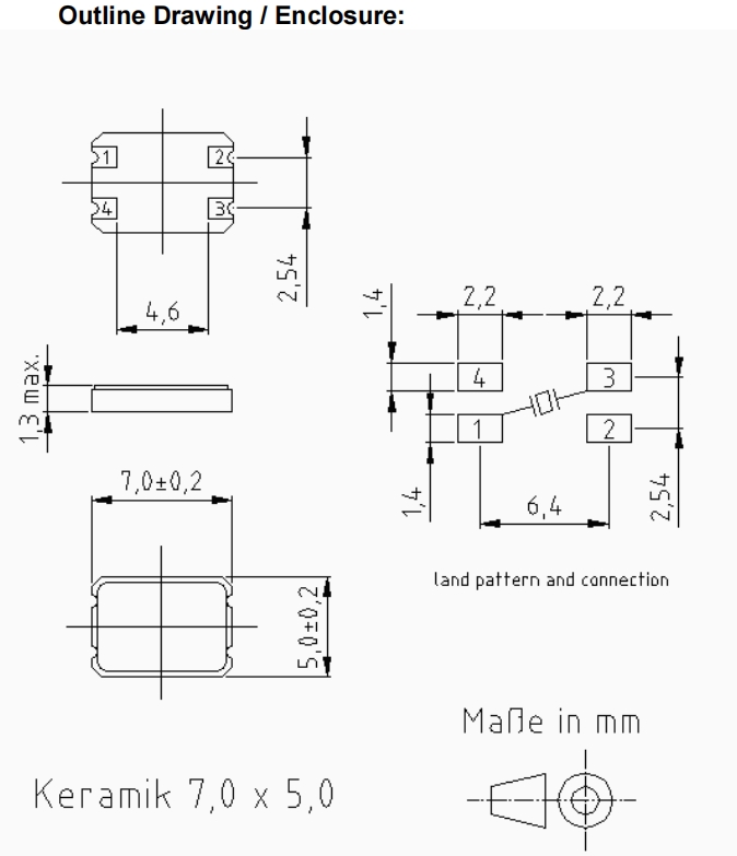 XMP-5135-1A-12pF-25MHz,XMP-5100系列,KVG石英振动子,25MHZ,7050mm